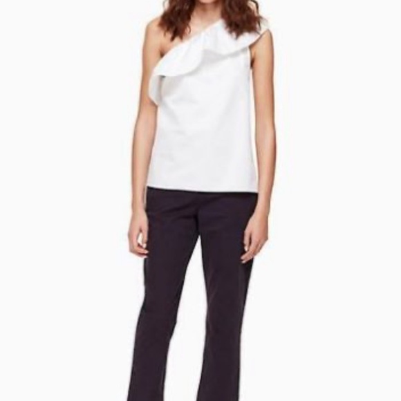 KATE SPADE Poplin One Shoulder Top White Size XXL NEW - Picture 4 of 10